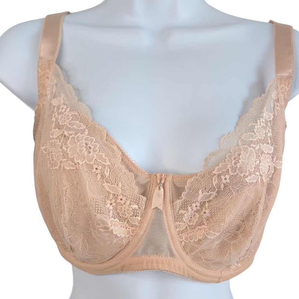 Charade 32I Beige Lace Pretty Adjustable Lightly Lined Bra